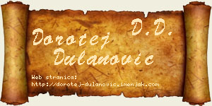 Dorotej Dulanović vizit kartica